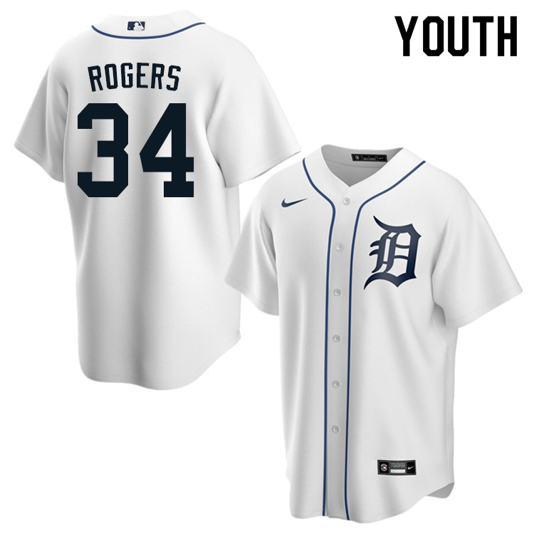 Nike Youth #34 Jake Rogers Detroit Tigers Baseball Jerseys Sale-White